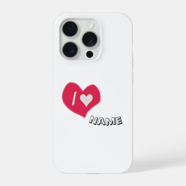 Funda Para iPhone “I🤍You Heart – Cute Romantic Gift Design” (Reverso )