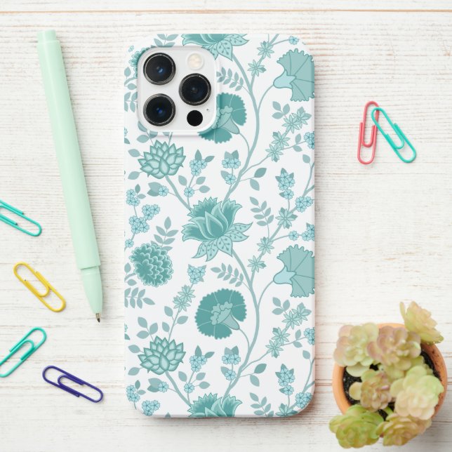 Funda Para iPhone Jacobean Floral Big Pattern en blanco (En el escritorio)
