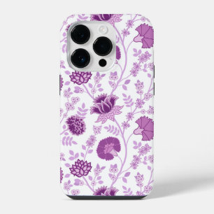 Funda Para iPhone 14 Pro Jacobean Floral Gran Patrón Rosas sobre Blanco
