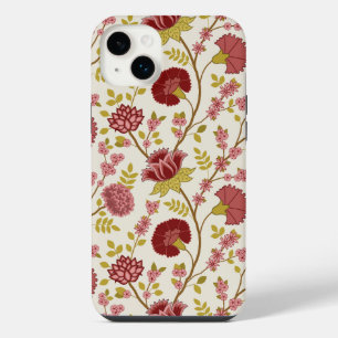 Funda Para iPhone 14 Plus Jacobo Floral Big Pattern Reds Rosa Crema de oro