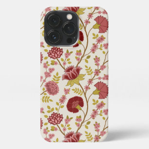 Funda Para iPhone 13 Pro Jacobo Floral Big Pattern Reds Rosa Crema de oro