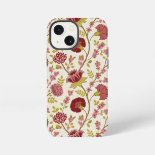 Funda Para iPhone 13 Mini Jacobo Floral Big Pattern Reds Rosa Crema de oro