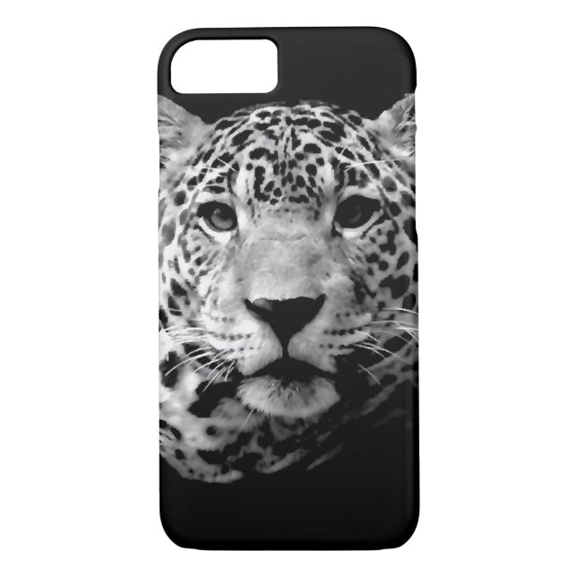 Funda para iPhone Jaguar blanco y negro 7 (Reverso)