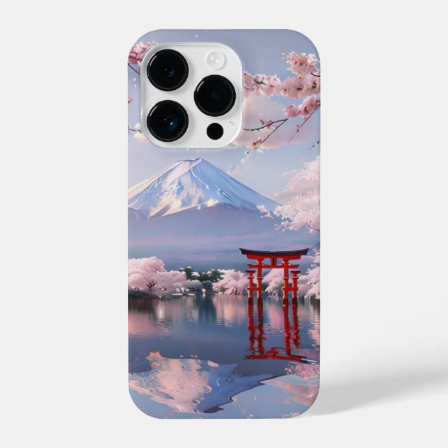 Funda Para iPhone Japanese Cherry Blossom & Mount Fuji iPhone Case – (Reverso )