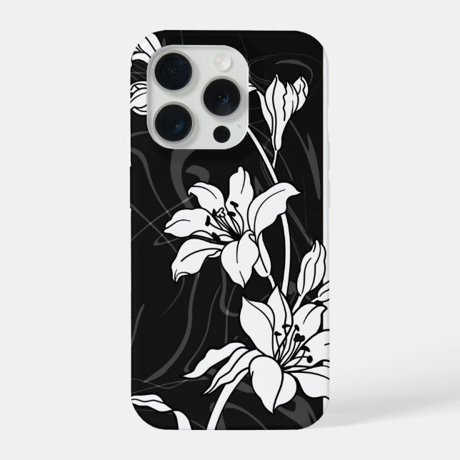 Funda Para iPhone Japanese lily classic illustration  (Reverso )