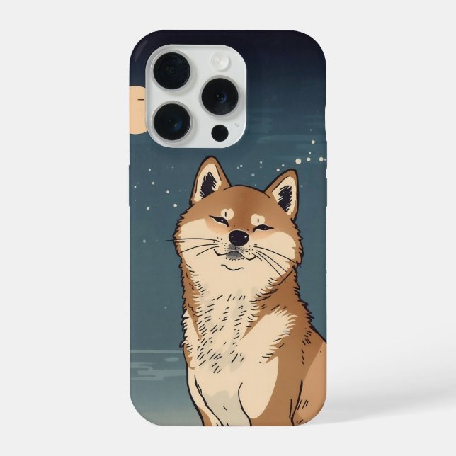Funda Para iPhone Japanese Moon Shiba iPhone Case (Reverso )