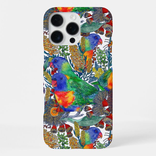 Funda Para iPhone Jardín Botánico de Lorikeet Arcoíris (Reverso )