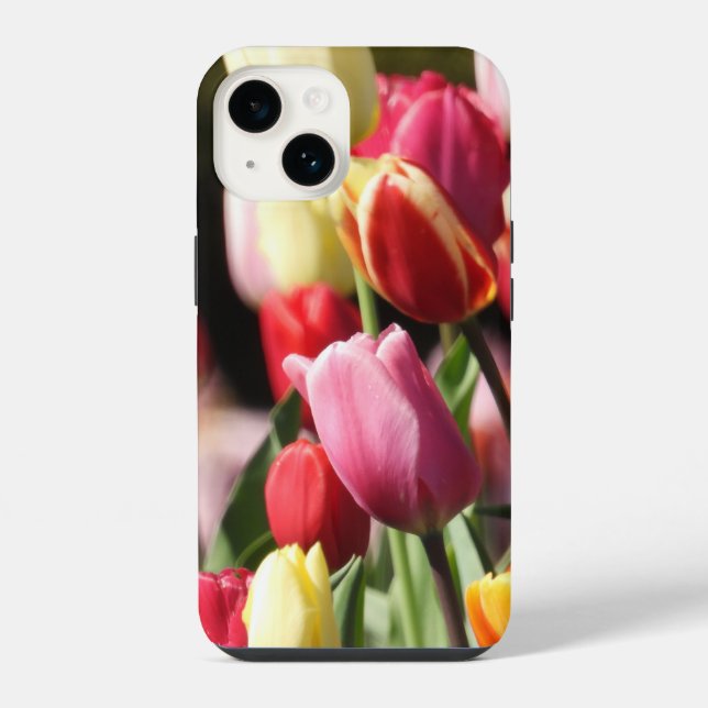 Funda Para iPhone Jardín colorido de los Tulipanes (Reverso )