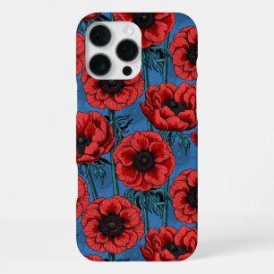 Funda Para iPhone 16 Pro Max jardín de anémonas rojas