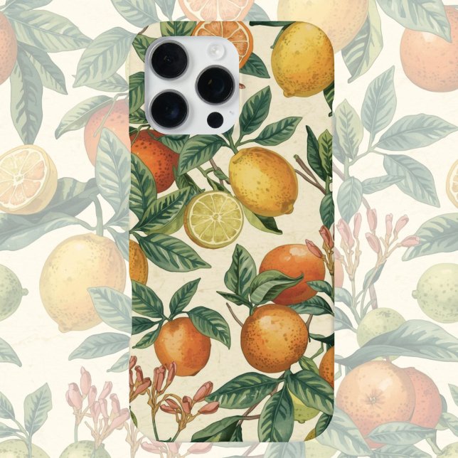 Funda Para iPhone Jardín de flores de cítricos patrón continuo  (Subido por el creador)
