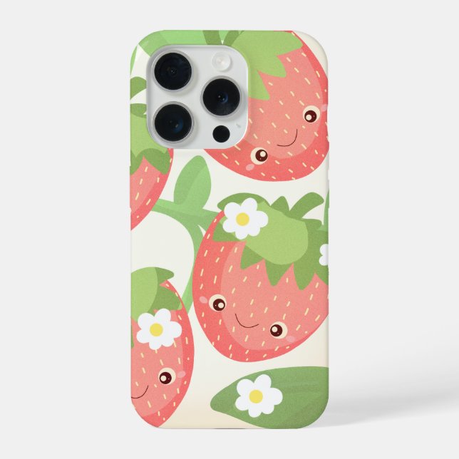 Funda Para iPhone Jardín de Fresas Bonito  (Reverso )