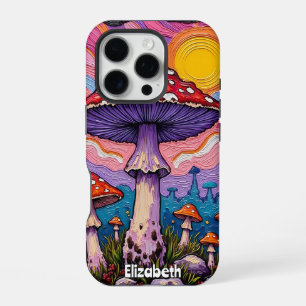 Funda Para iPhone 16 Pro Jardín de hongos psicodélicos
