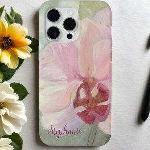 Jardin floral rosa plateado monograma femenino orq
