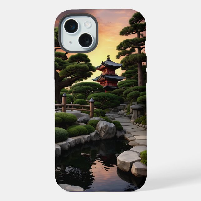 Funda Para iPhone Jardín japonés de la serie Sunset (Reverso )
