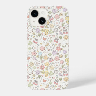 Funda Para iPhone 14 Jardín Pastel caprichoso: Un patrón de floral
