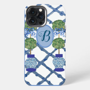 Funda Para iPhone 13 Pro Max Jarras de jengibre de chinoiserie de topiaria pint