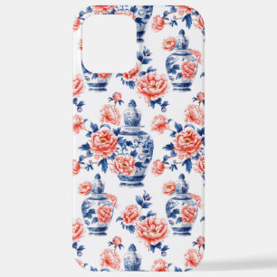Funda Para iPhone 12 Pro Max Jarrón de jengibre Grandmillenial Chinoiserie con 