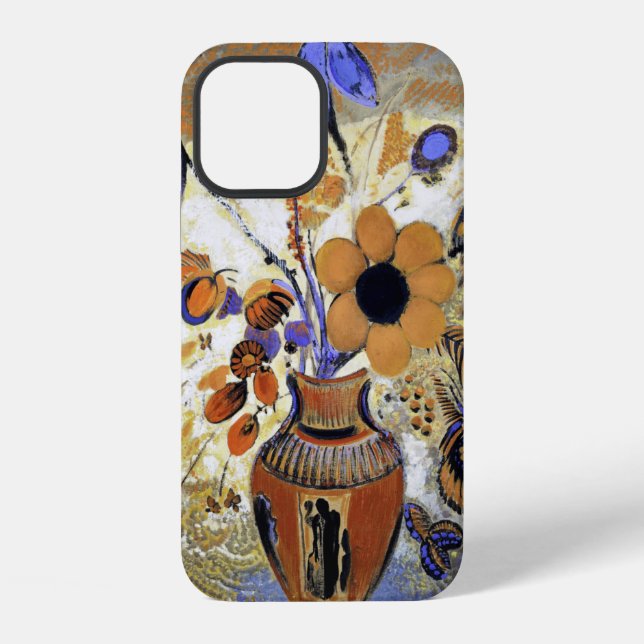Funda Para iPhone Jarrón etrusco con flores, Redon (Reverso )