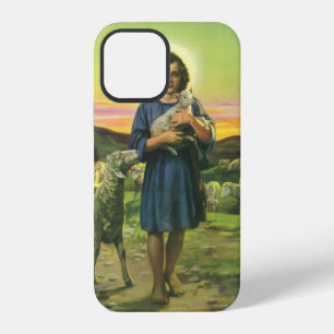 Funda Para iPhone 12 Jesús Cristo el Pastor vintage con cordero bebé