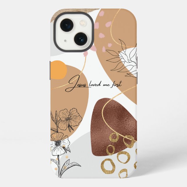 Funda Para iPhone Jesus loved me first abstract (Reverso )