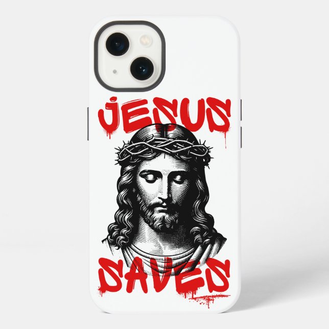 Funda Para iPhone Jesús salva el estilo del graffiti (Reverso )