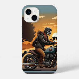 Funda Para iPhone 14 Jinete de Cráneo Enmascarado Recorriendo lo Urbano