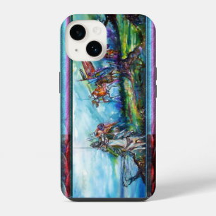 Funda Para iPhone 14 JINETES EN LA TORMENTA Caballeros Medievales Azul