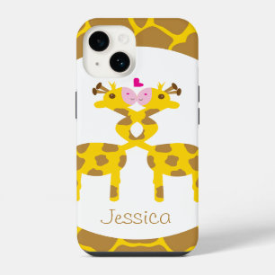 Funda Para iPhone 14 Jirafas Dulces Personalizadas Enamoradas
