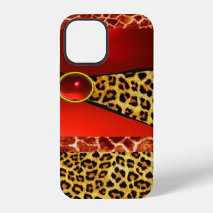 FUNDA PARA iPhone 12 JIRAFE DE CUERO DE LEOPARDO IMPRESO PIEDRA PRECIOS