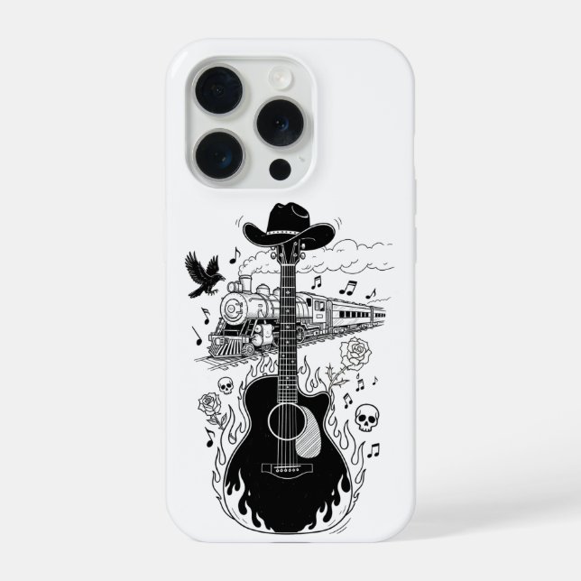 Funda Para iPhone Johnny Cash Theme Phone Case (Reverso )