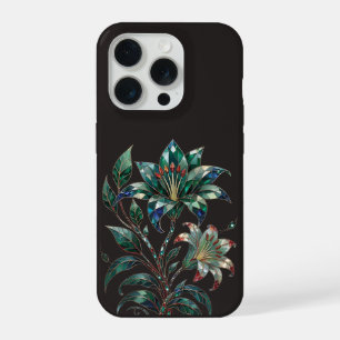 Joya Esmeralda Botánica Floral de Lujo Negro