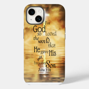 Funda Para iPhone 14 Juan 3 16 Dios Amó al Mundo Versículo de la Biblia