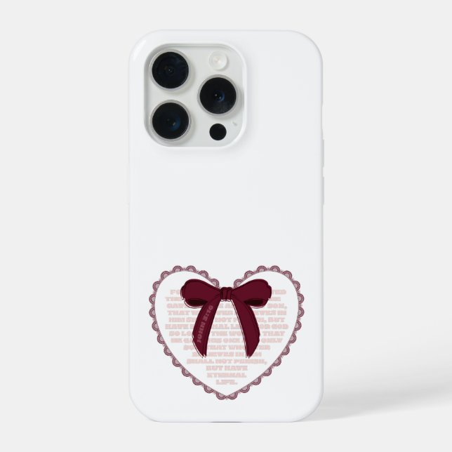 Funda Para iPhone Juan 3:16 - San Valentín Cristiano (Reverso )