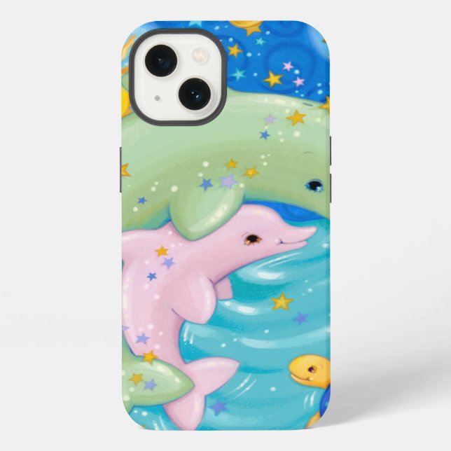Funda Para iPhone Juego de los delfínes (Reverso )