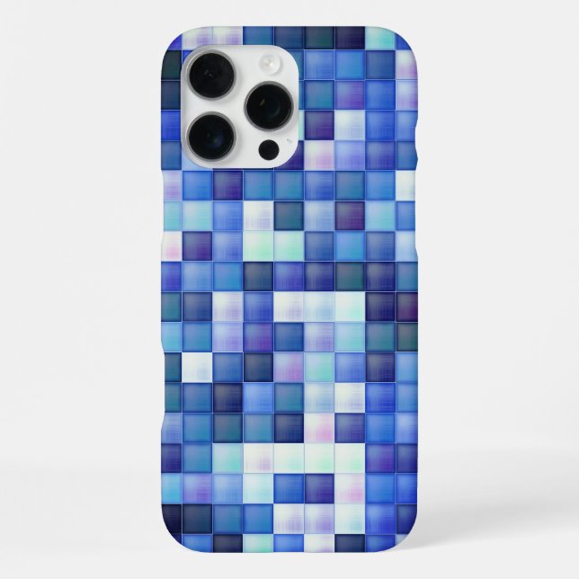 Funda Para iPhone Juego de video Pixels Blue Square Pattern (Reverso )