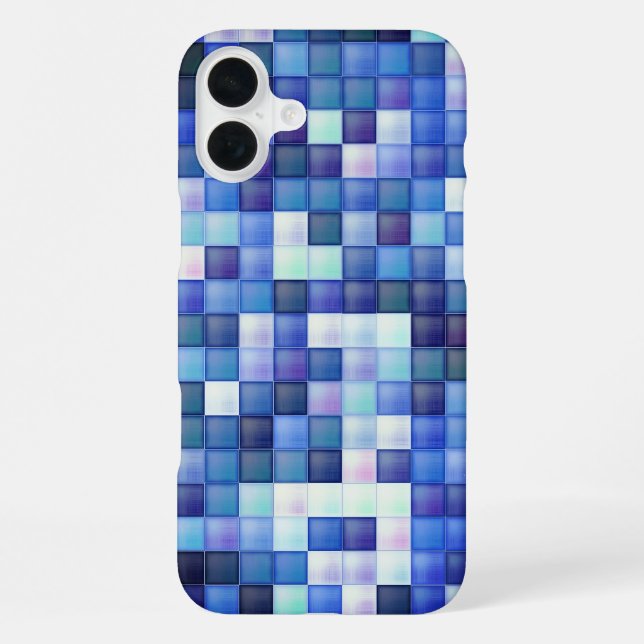 Funda Para iPhone Juego de video Pixels Blue Square Pattern (Reverso )