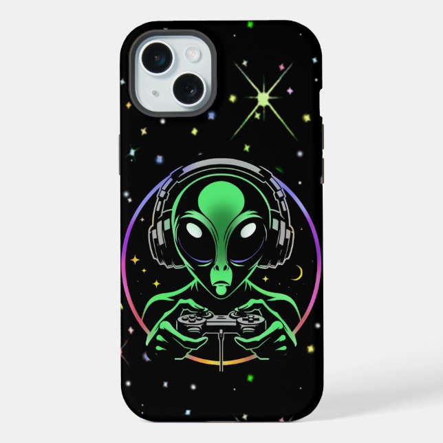 Funda Para iPhone Jugador Alien con Estrellas (Reverso )