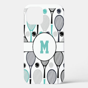 Funda Para iPhone 12 Jugador de tenis con nombre personalizado en letra