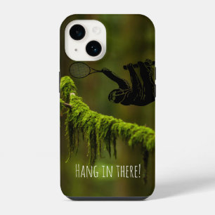 Funda Para iPhone 14 Jugador de Tenis Perezoso en la Selva con Texto