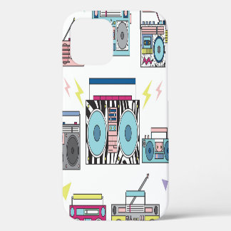 Funda Para iPhone 12 Jugadores de Cassette Retro: Arte de época de los 
