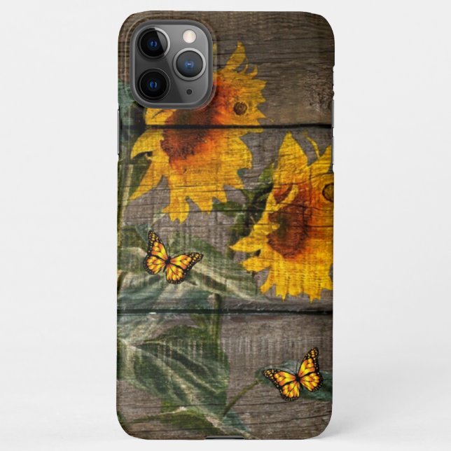 Funda Para iPhone Junta de Barniz de Mariposas Rusas Sunflower (Reverso)