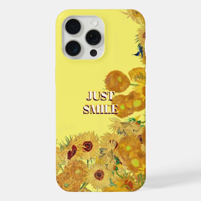 Funda Para iPhone Just smile Van Gogh sunflower Phone Case (Reverso )