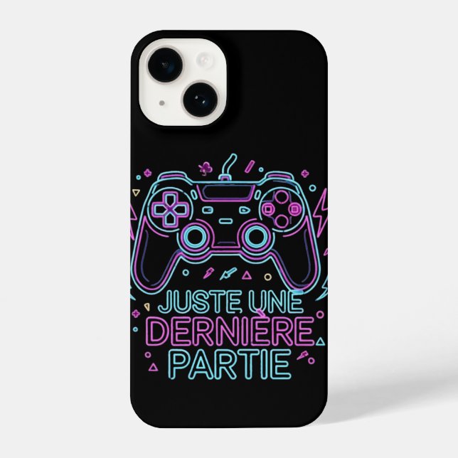 Funda Para iPhone Juste Une Dernière Partie - Retro Neon black gamer (Reverso )