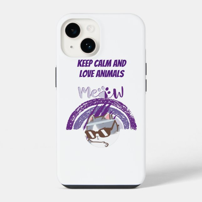 Funda Para iPhone keep calm and love animals phrase (Reverso )