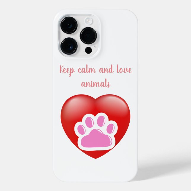 Funda Para iPhone keep calm and love animals phrase (Reverso)