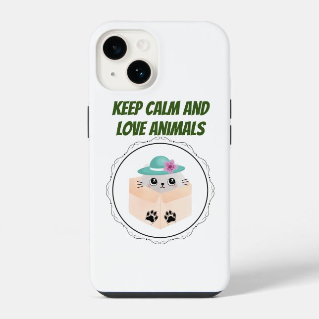 Funda Para iPhone keep calm and love animals phrase (Reverso )