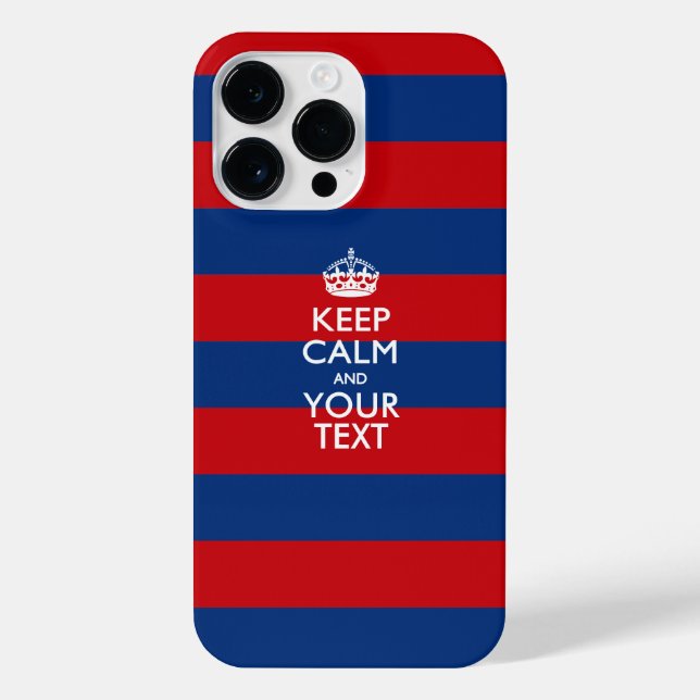 Funda Para iPhone KEEP CALM PERSONALIZADO Y TU TEXTO en rayas (Reverso)