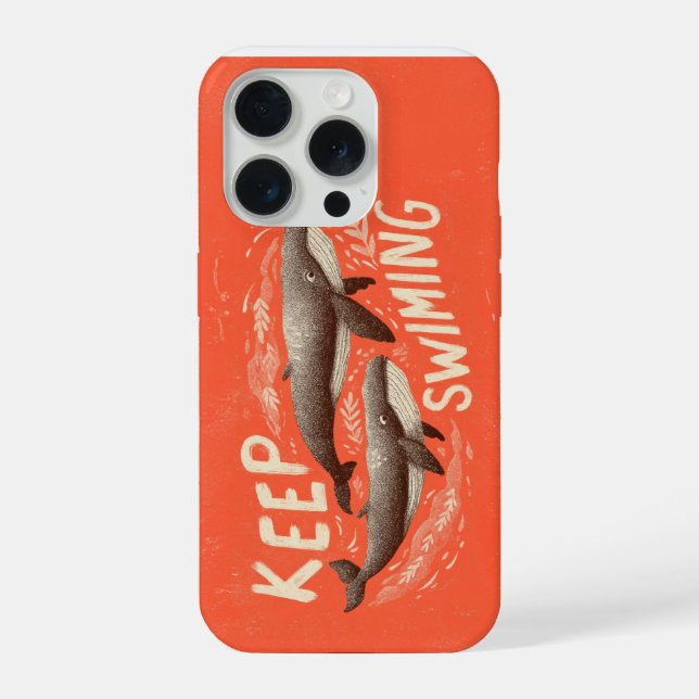 Funda Para iPhone Keep Swimming Whales (Reverso )