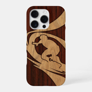 Funda Para iPhone 16 Pro Kewalos Surfista Hawaiano Koa Faux Wood