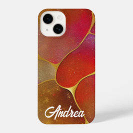 Funda Para iPhone 14 KintæRed y Gold